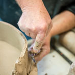 John Higgins at work in his studio 2018